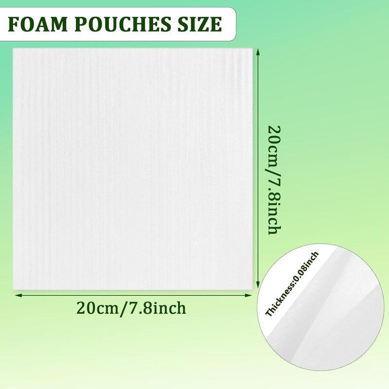 ALISWAT 100 Pack Foam Pouches 8x8 inch, Cushion Foam Wrap Pouches for Safeguarding Mugs,Cups,Glasses,China and Dishes - Bubble Bags Wrap Pouches Packing Supplies for Moving and Storage - Image 2